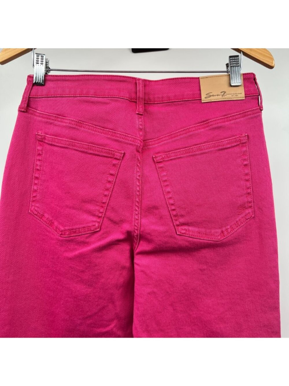 Seven 7 Womens Slim Straight Leg Jeans High Rise Pink Size 6 - Picture 4 of 7